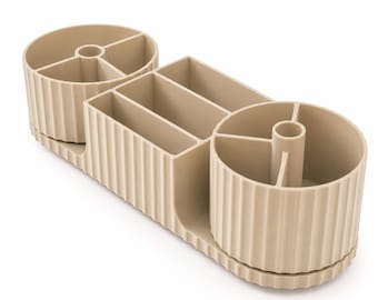 Modular Desk Organizer | Ribbed PLA Desktop Storage | Modern Office Accessory
