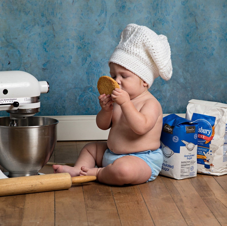 Baby Chef Hat Crocheted Photo Prop or Costume NB Through 5T Etsy