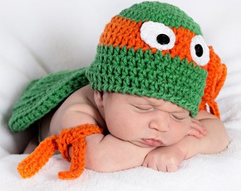 Photography Prop - Teenage Mutant Ninja Turtle - Hat, Arm Bands, and Turtle Shell