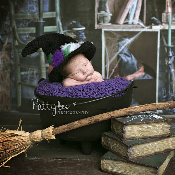 Little Miss Witch Newborn Halloween Hat 