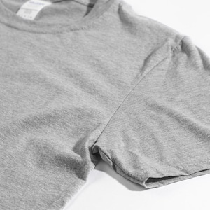 Pu&ograve; includere: Una t-shirt a maniche corte color grigio melange con scollo rotondo e un'etichetta bianca del marchio visibile all'interno del colletto. Il capo &egrave; realizzato in un tessuto a maglia morbido e testurizzato con cuciture visibili sulle maniche.
