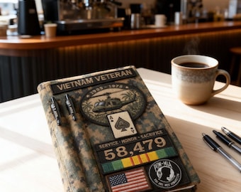 Military-Themed Diary for Vietnam Vets - Embroidered Patches, Durable Hardcover, Memorial Keepsake Veteran Appreciation Gift