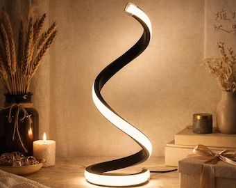Nowoczesna spiralna lampa stołowa LED, ściemnialna minimalistyczna lampka nocna