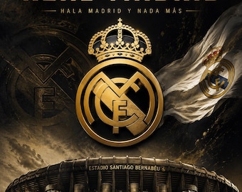 Real Madrid Wall Art Set | Football Poster Bundle | Soccer Printable Decor | Hala Madrid Digital Download