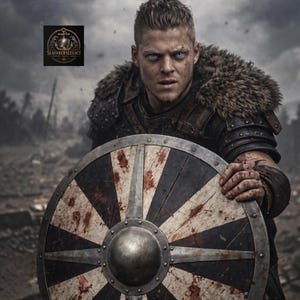 Handgemaakt Viking-berserkerschild | Door gevechten gedragen rond schild, middeleeuws muurdecor, cosplay prop