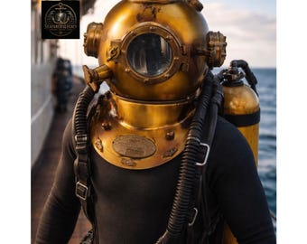 ブロンズ仕上げのダイビングヘルメット 米海軍深海ダイバーヘルメット