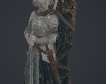 Joan of Arc STL Statue – Medieval Saint Warrior Figure for 3D Printing