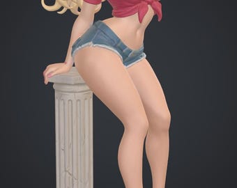 Lina Summer STL File – Anime Girl Figurine, Summer Pin-Up 3D Printable Model, Collectible Female Doll for Resin Printing