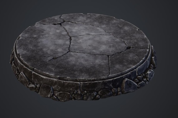 Cracked Earth Platform – STL File, Stone Display Base, Resin Printable Diorama Platform