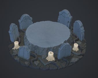 Graveyard Whispers STL File – Haunted Cemetery Display Base – Tombstone Pedestal for Ghosts, Undead and Figurines