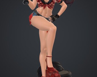 Pinup Mechanic STL File – Anime Mechanic Girl Figurine, 3D Printable Pin-Up Statue, Collectible Garage Doll Model