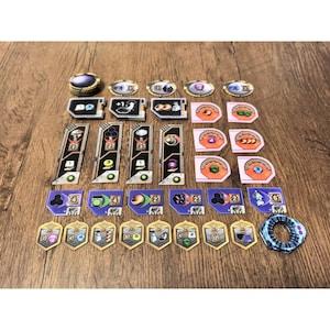 Brädspel Gaia Project Akryl-tokenset, Deluxe brädspelskomponenter, Passar till grundspel och expansioner - Inofficiell uppgradering