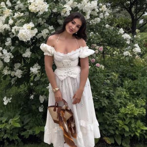 ivory milkmaid dress Ivory Cotton Milkmaid Dress
