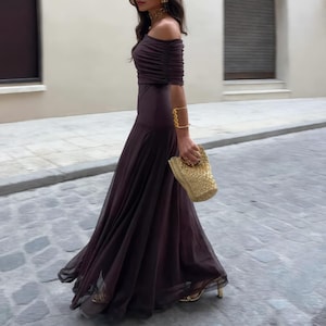 bardot maxi dress summer Thelma Bardot Maxi Dress / Black | MESHKI