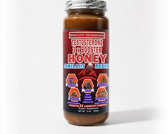 Men’s Triple Strength Herbal Honey Blend | Natural Vitality & Performance Formula with Shilajit