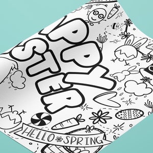 GIANT Easter Coloring Poster | Easter Coloring Page | 24X36&quot; Inch | Easter Activity | Table Cover