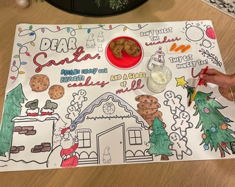 Christmas Santa Cookie Tray | Christmas Eve Activity | Christmas Charcuterie Board | 24X36 Inch | Christmas Eve Coloring Activity | Delivery