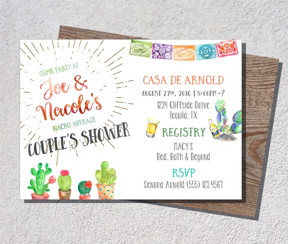 Fiesta Próba Obiad Zaproszenie Rustykalny ślub Fiesta Pary Etsy