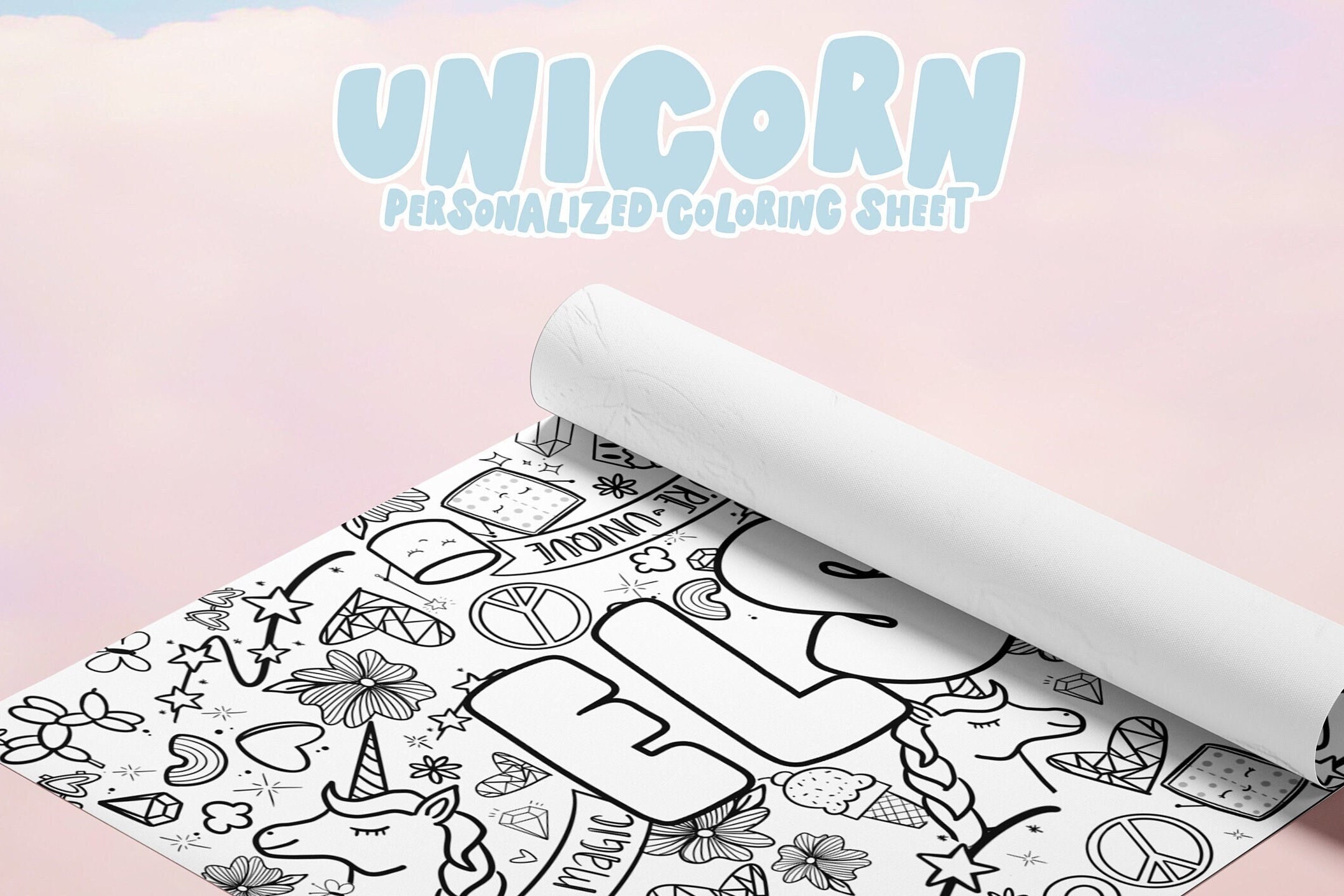 Giant Unicorn Coloring Posters for Kids, Large Coloring Poster, Classroom, Unicorn Party Supplies, Decorations (Unicorn Poster)