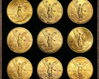 Monedas mexicanas de oro de 50 pesos de 1921-1947, raras monedas antiguas del Ángel de México para coleccionistas, monedas antiguas coleccionables del Águila Mexicana, Pesos mexicanos