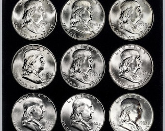Rare monete d'argento da mezzo dollaro Franklin 1948-1963, monete americane da collezione per collezionisti, collezione di monete antiche con la campana della libertà degli Stati Uniti