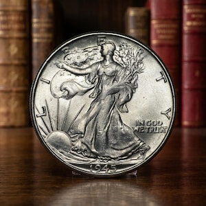 1945 silver walking liberty half dollar coin - Etsy 日本