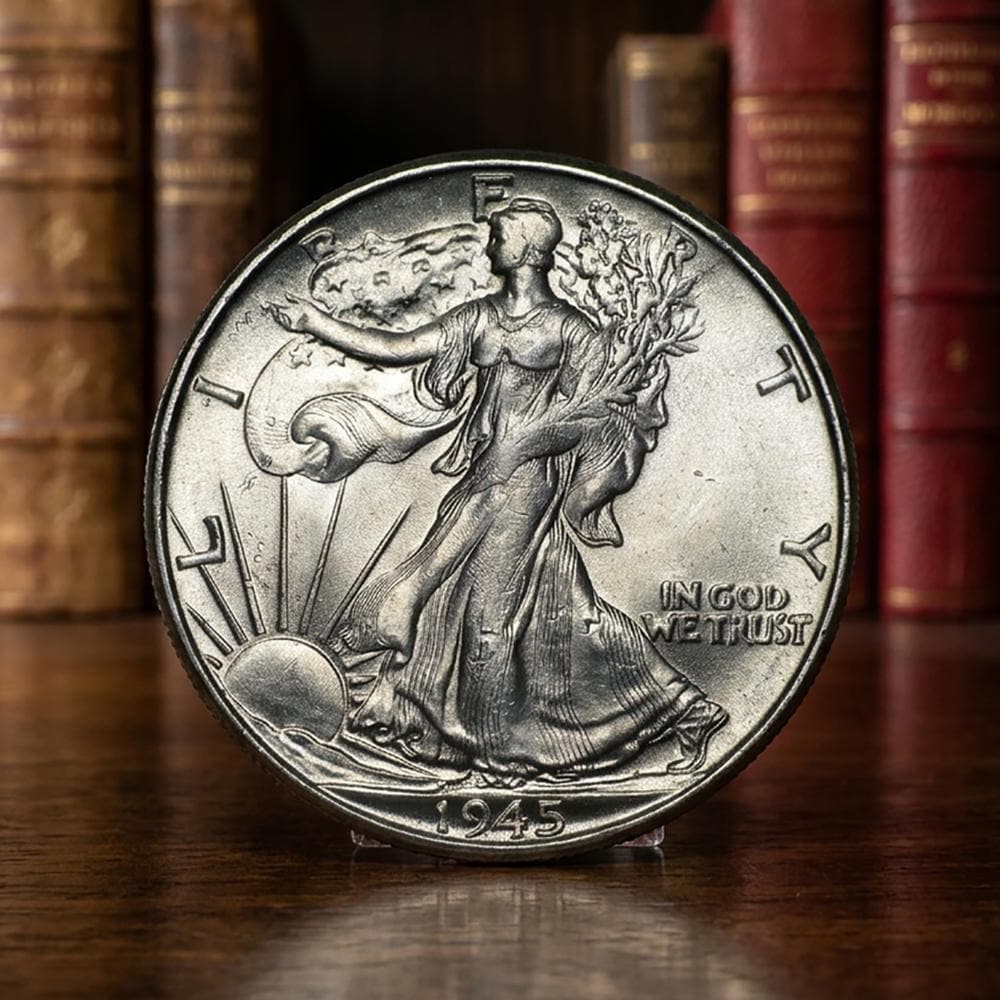 1945 silver walking liberty half dollar coin - Etsy 日本
