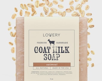 Handmade Goat Milk Soap, Oatmeal Scent, Goats Milk Soap Bar