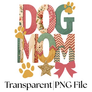 Hundmamma PNG | Patchwork tassavtryck sublimeringsdesign (digital nedladdning)