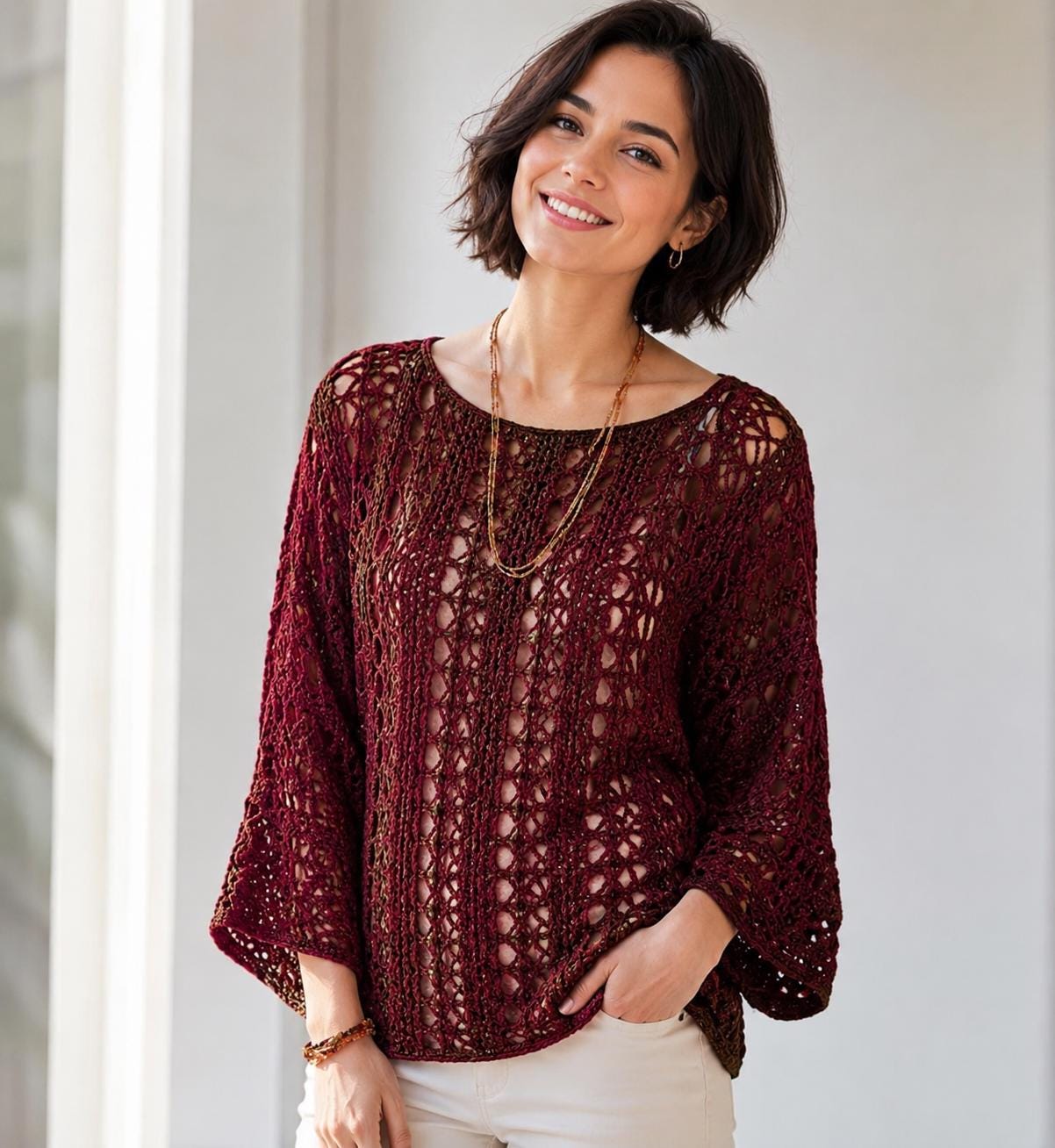 39 Crochet Women’s Tops: Tanks, Vests, Tees, and Blouses 7 Autumn Lace Crochet Top Pattern for Women summer top