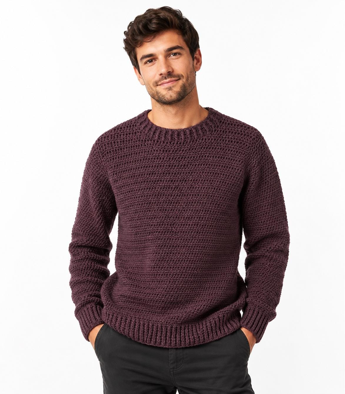 39 Crochet Sweater Patterns for Men You Can Wear Year After Year 22 Plum Crochet Sweater Pattern for Men Easy Stylish Winter