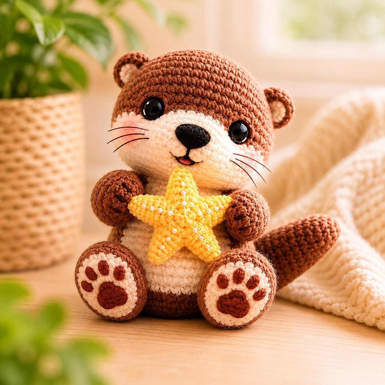 30 Otter Crochet Patterns for Cute Gifts, Nursery Decor, and Pocket-Sized Amigurumi 32 Starry Shore Otter Pattern