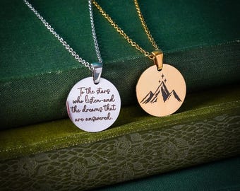 Acotar Inspired Engraved Pendant Necklace: Bookish Jewellery, Rhysand Necklace, Literary Gift