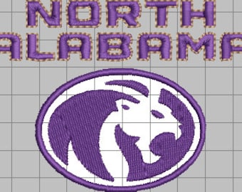 University of North Alabama (UNA) Lions Logo 4x4 Embroidery Design - All Machine Types