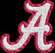 Digitized Alabama Logo in 3.2" and 5" sizes for all Machine Embroidery Types