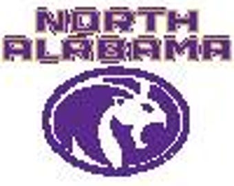 University of North Alabama (UNA) Lions Logo 4x4 Embroidery Design - Filled in Background - All Machine Types