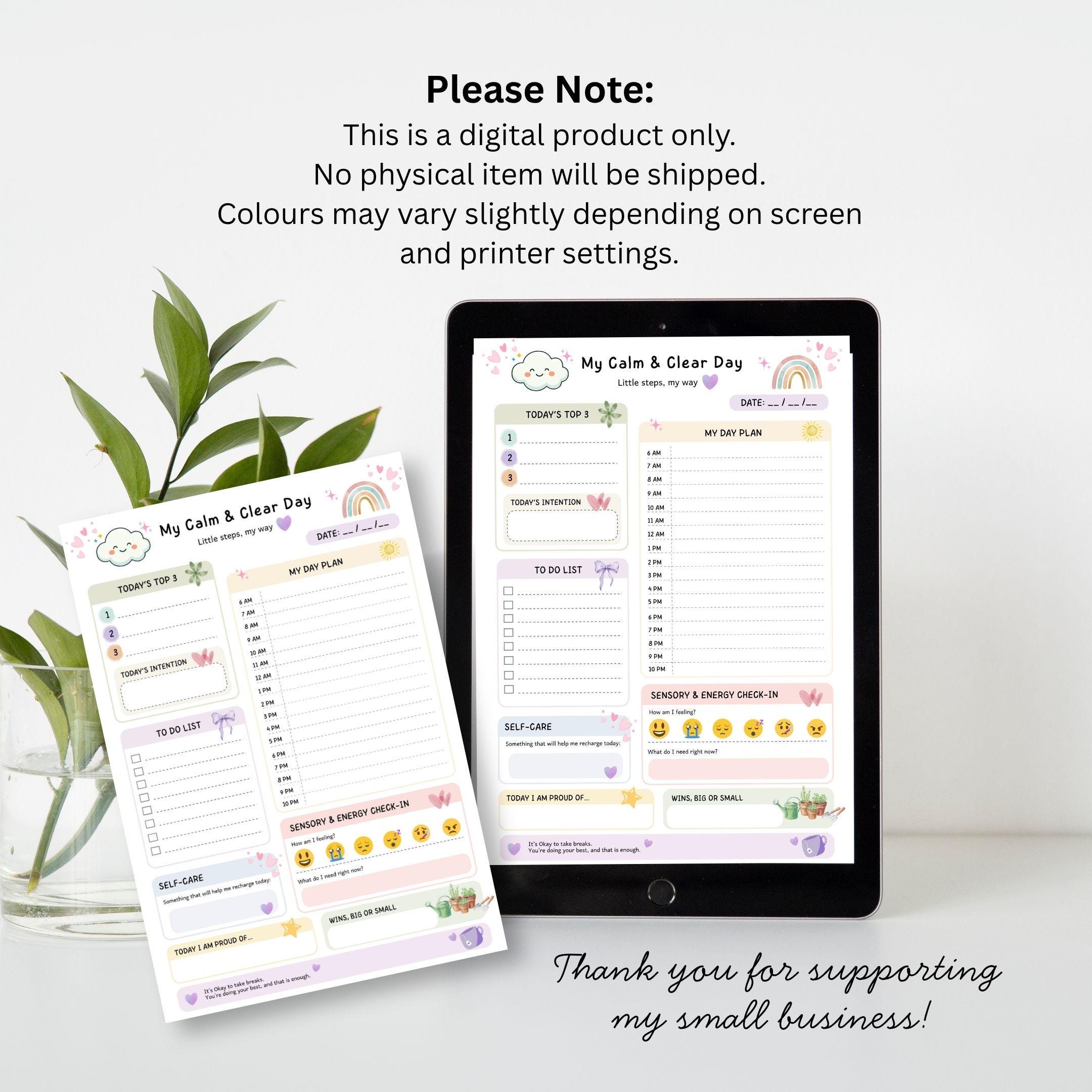 Productivity Planner Sheet Printable – Daily Focus Planner – Student ...