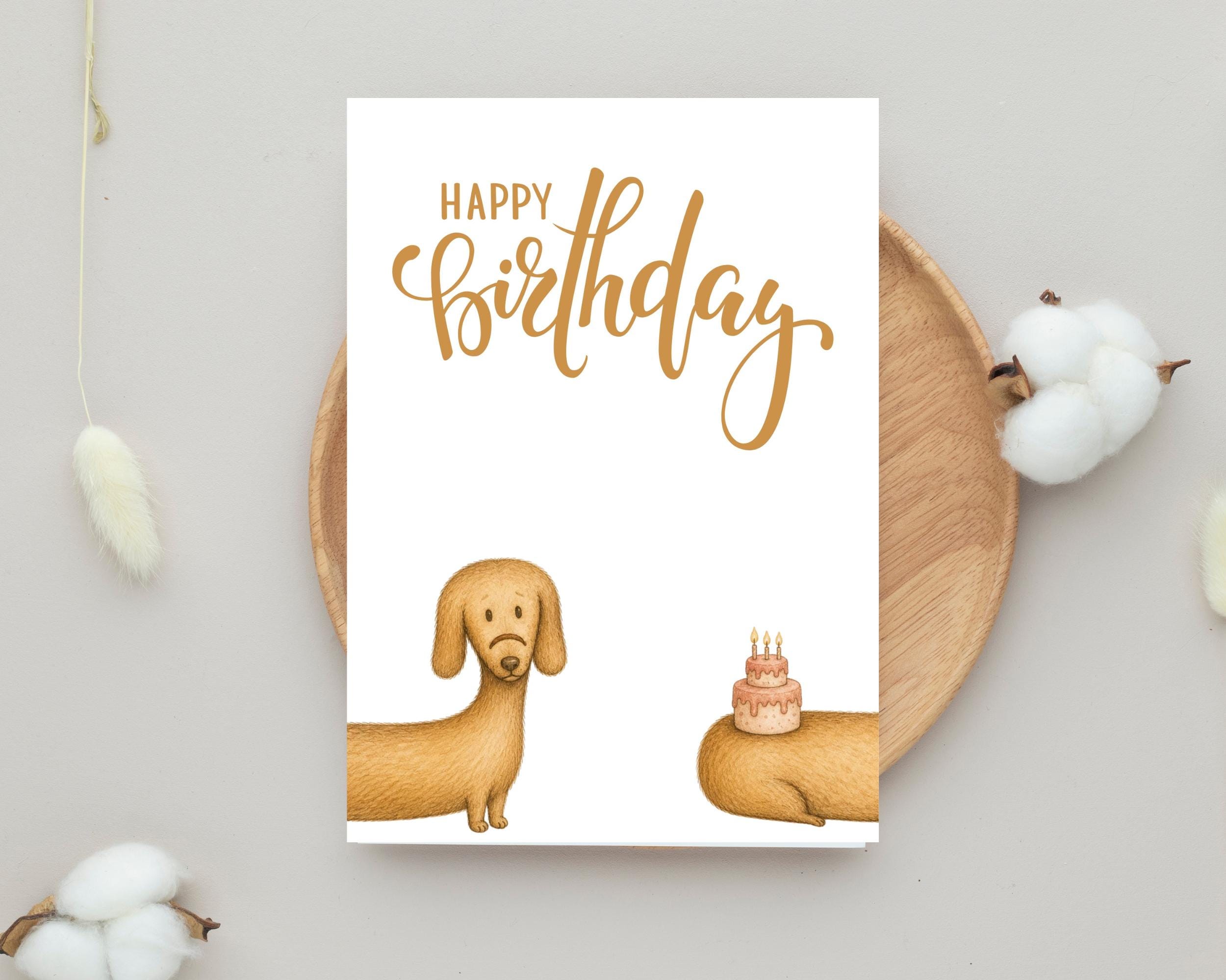 Printable Dog Birthday Card | Cute Dog Birthday Printable | (instant ...