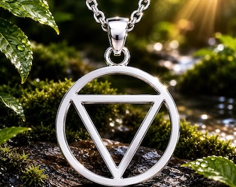 Sterling Silver Hidan Jashin Necklace, Circle Pendant, Triangle Necklace, Anime Inspired Jewelry, Gothic Manga Gift for Collectors