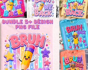 PACCHETTO Bruh We Back Teacher png, Ritorno a scuola, Insegnante matita Png, Insegnante divertente sublimazione, Ritorno a scuola insegnante PNG, Insegnante umoristico Png