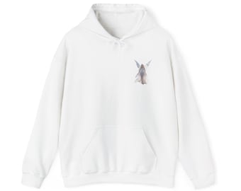 Ethereal Angel Illustration Hoodie | Soft Watercolor Angel Wings Back Graphic
