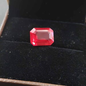 Natural Burma Flawless Red Ruby 18.10 Ct GIE Certified Emerald Cut Loose Gemstone