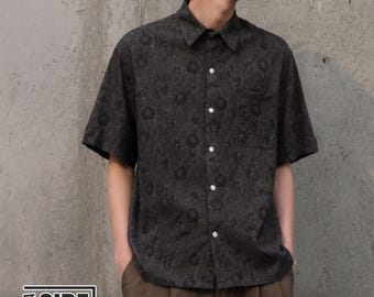 Floral Print Shirt | Oversized Button Up Top | Daily Wear | Retro Streetwear Style