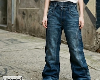 Loose Fit Jeans | Washed Straight Leg Pants | Daily Wear | Y2K Streetwear Style