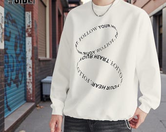 Grafik Pullover Top | Oversized Casual Langarm | Alltagskleidung | Urbaner Streetstyle