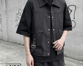 Utensilo-Taschenweste | Übergroße ärmellose Motorradjacke | Alltagskleidung | Techwear Streetwear-Stil