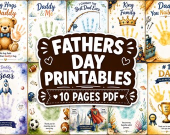 Father’s Day Hand print Activity, Dad Craft Bundle, Preschool Printable Gift, Instant Download, PDF