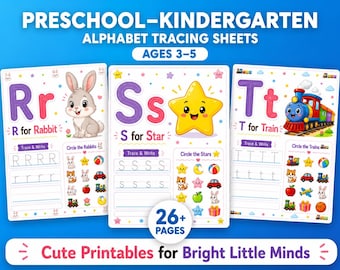 Alphabet Tracing Worksheets A–Z Printable | Preschool & Kindergarten Letter Tracing Practice | ABC Handwriting Activity for Kids | Dat It