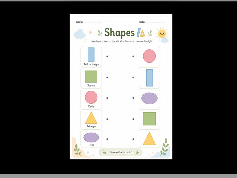 Printable Matching Worksheets, Kindergarten Learning Activity, Match the Picture, Educational Pages, Homeschool , Busy book, 40+ PDF image 3