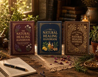 Books Set – Natural Healing Handbook | Ancient Herbal Remedies Guide | Home Herbal Recipe Book | Wellness
